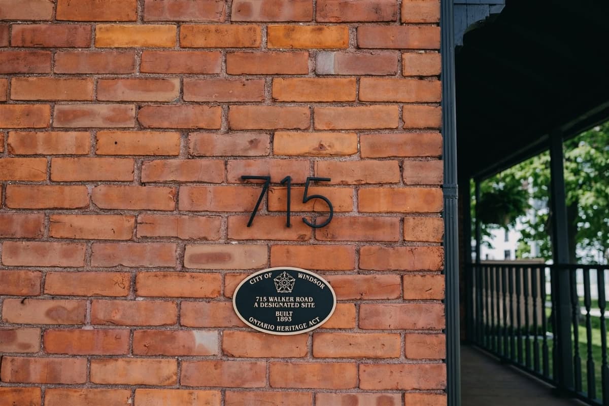 715 Walker Rd address sign - Ontario Heritage Act designated site built 1893